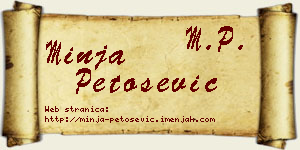 Minja Petošević vizit kartica